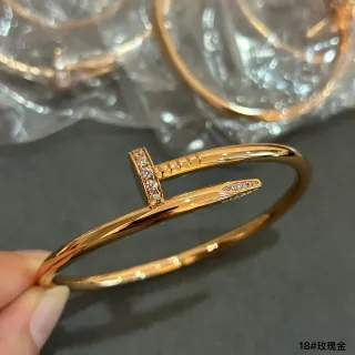 Cartier Juste un Clou Rose Gold Pavé Stone Open Bangle Bracelet