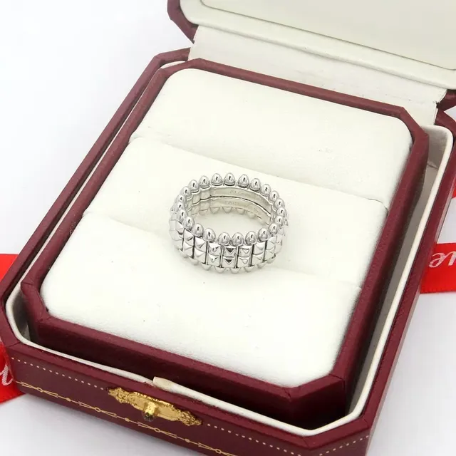 Bague Cartier Juste un Clou Or Rose Pyramide Picotée 7