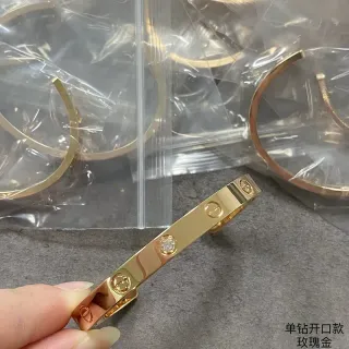 Cartier Juste un Clou Single Stone Rose Gold Open Bangle Bracelet