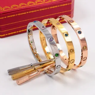 Cartier Love Bracelet أساور بنجل صلبة متعددة الألوان بحجارة كريمة