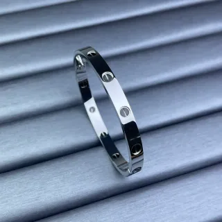 Cartier Love Polished Stainless Steel Screw-Motif Bracelet