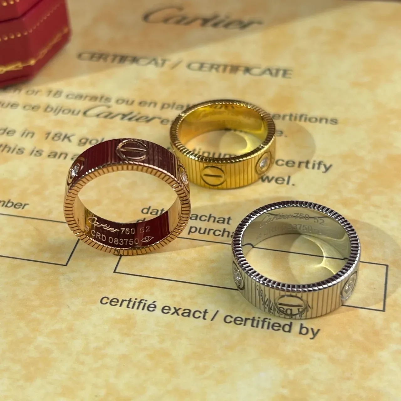 Cartier Love خاتم بالذهب الأصفر والوردي والأبيض 2