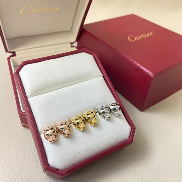 Cartier Panthère সোনা সবুজ প্যান্থের হেড মোটিফ এনামেল স্পট ডিটেইলিং ব্রেসলেট 2