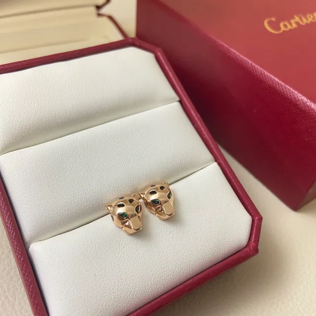 Cartier Panthère সোনা সবুজ প্যান্থের হেড মোটিফ এনামেল স্পট ডিটেইলিং ব্রেসলেট 4