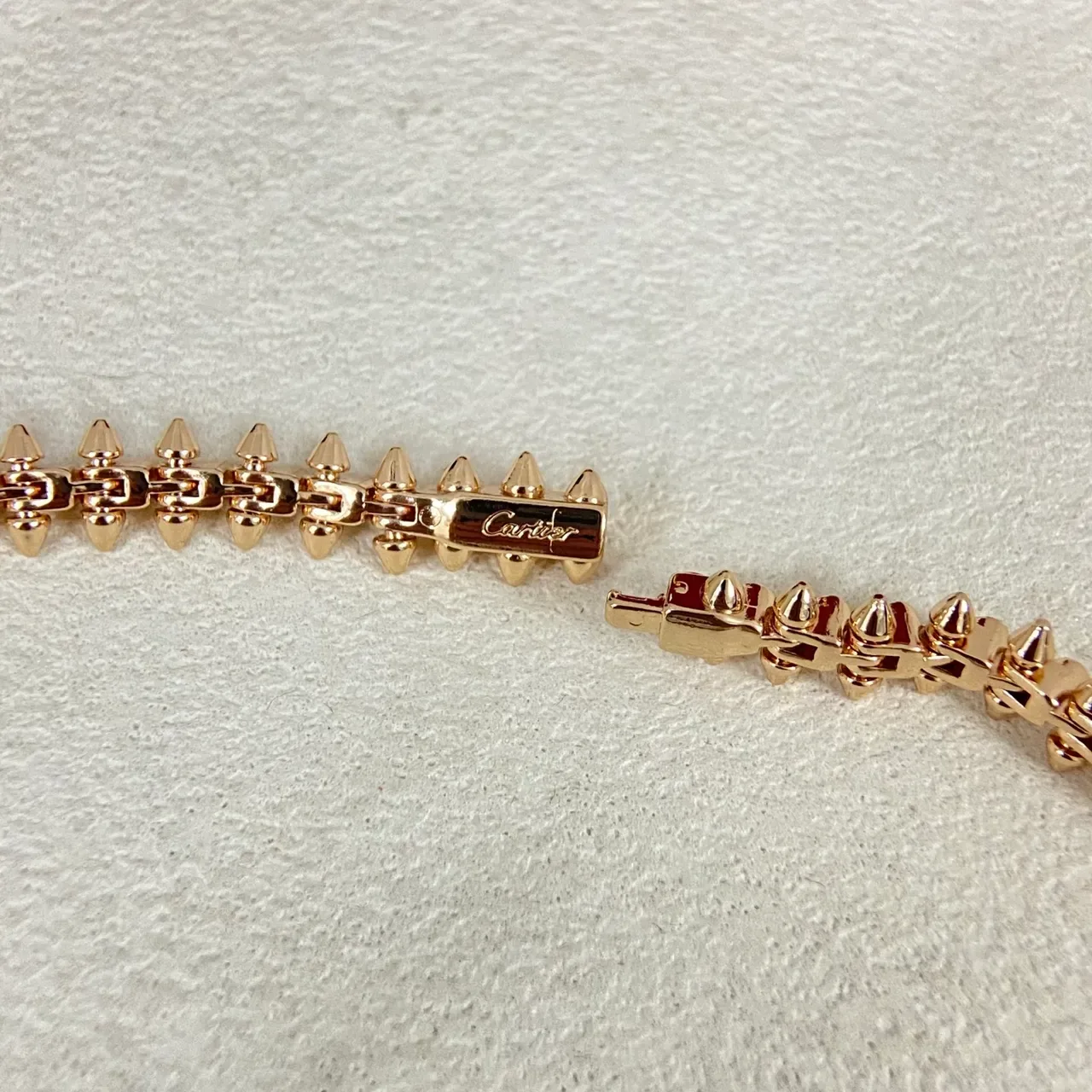 Cartier Spiky Motif Silver Gold Spiked Link Pavé-Set Necklace 2