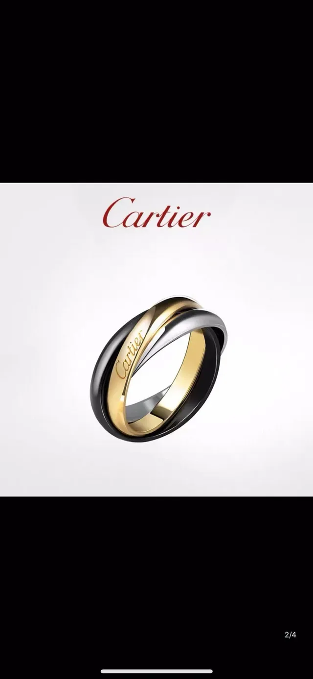 Cartier Trinity Black Gold Triple-Band Interlocking Ring 2