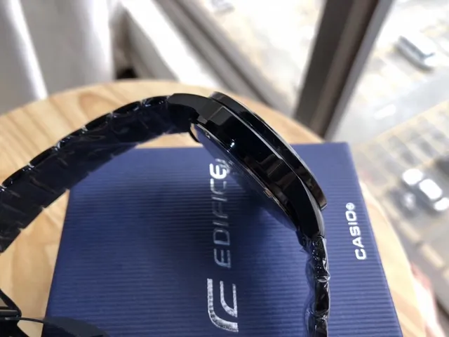 Casio EDIFICE كرونोغراف توقيت عالمي أسود ساعة رياضية 6