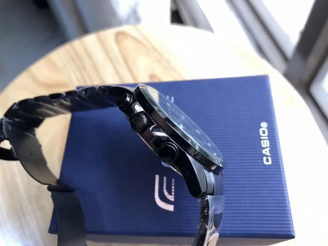 Casio EDIFICE كرونोغراف توقيت عالمي أسود ساعة رياضية 7