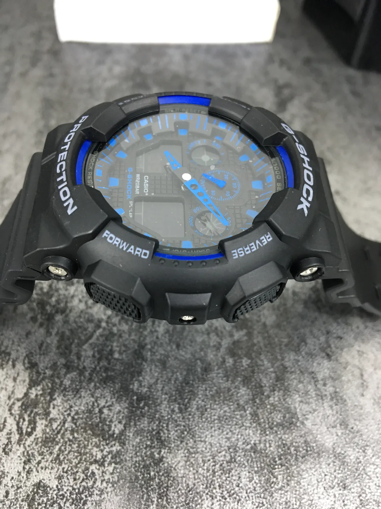 Casio G-Shock GA-100 Preto e Azul Relógio Esportivo 5