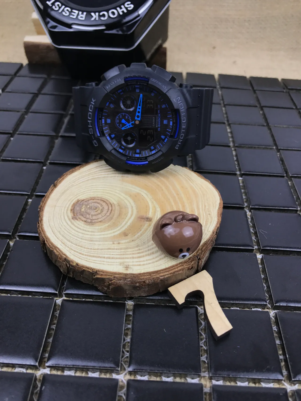 Casio G-Shock GA-100 Preto e Azul Relógio Esportivo 11