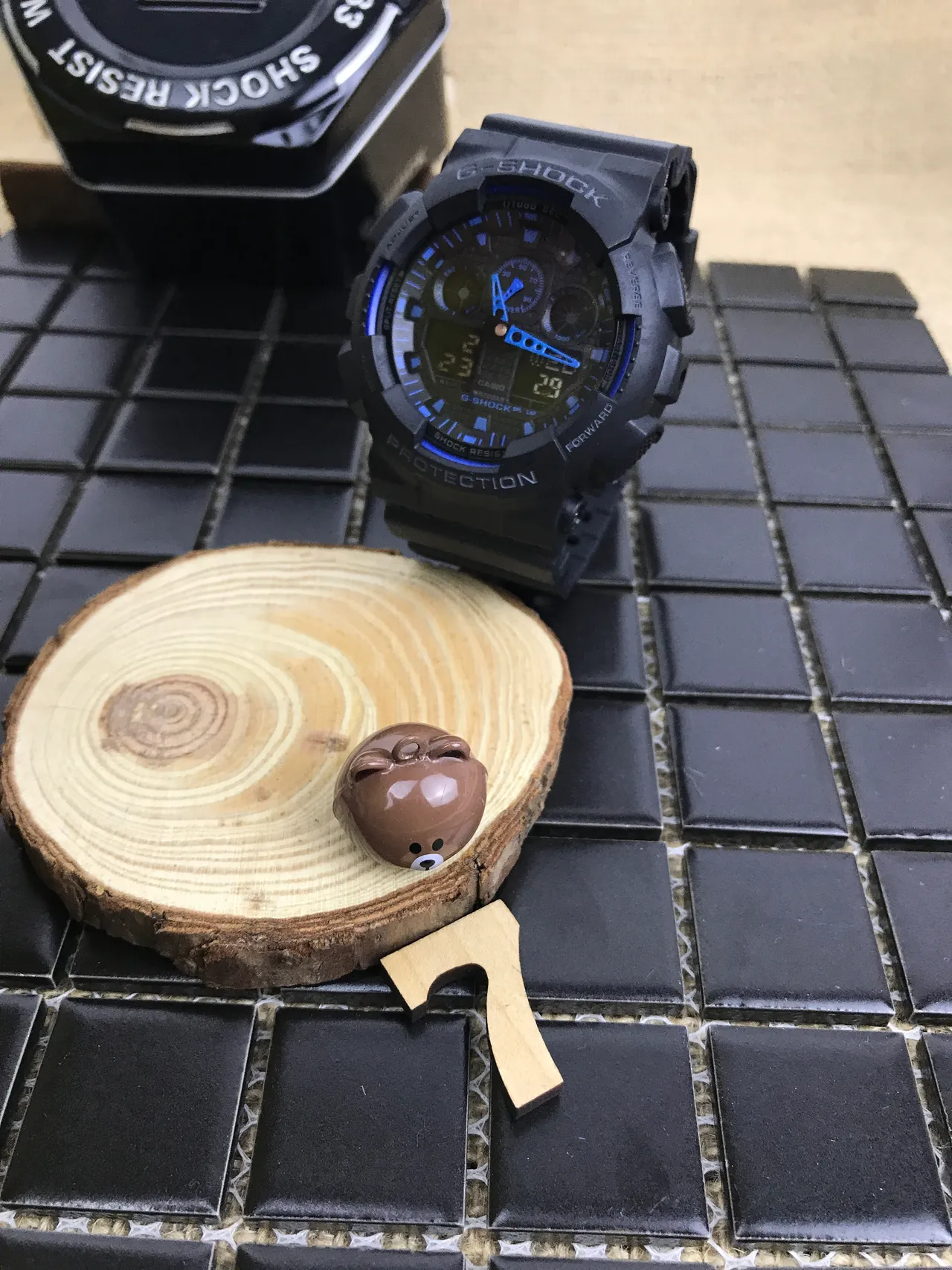 Casio G-Shock GA-100 Preto e Azul Relógio Esportivo 12