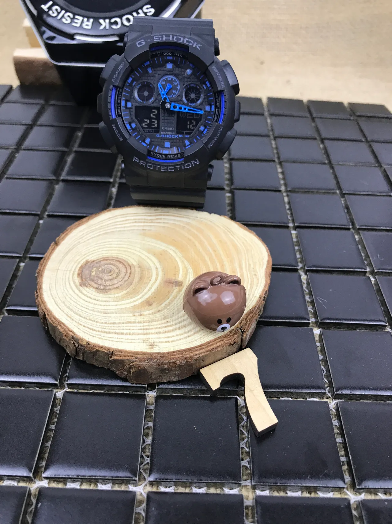 Casio G-Shock GA-100 Preto e Azul Relógio Esportivo 13