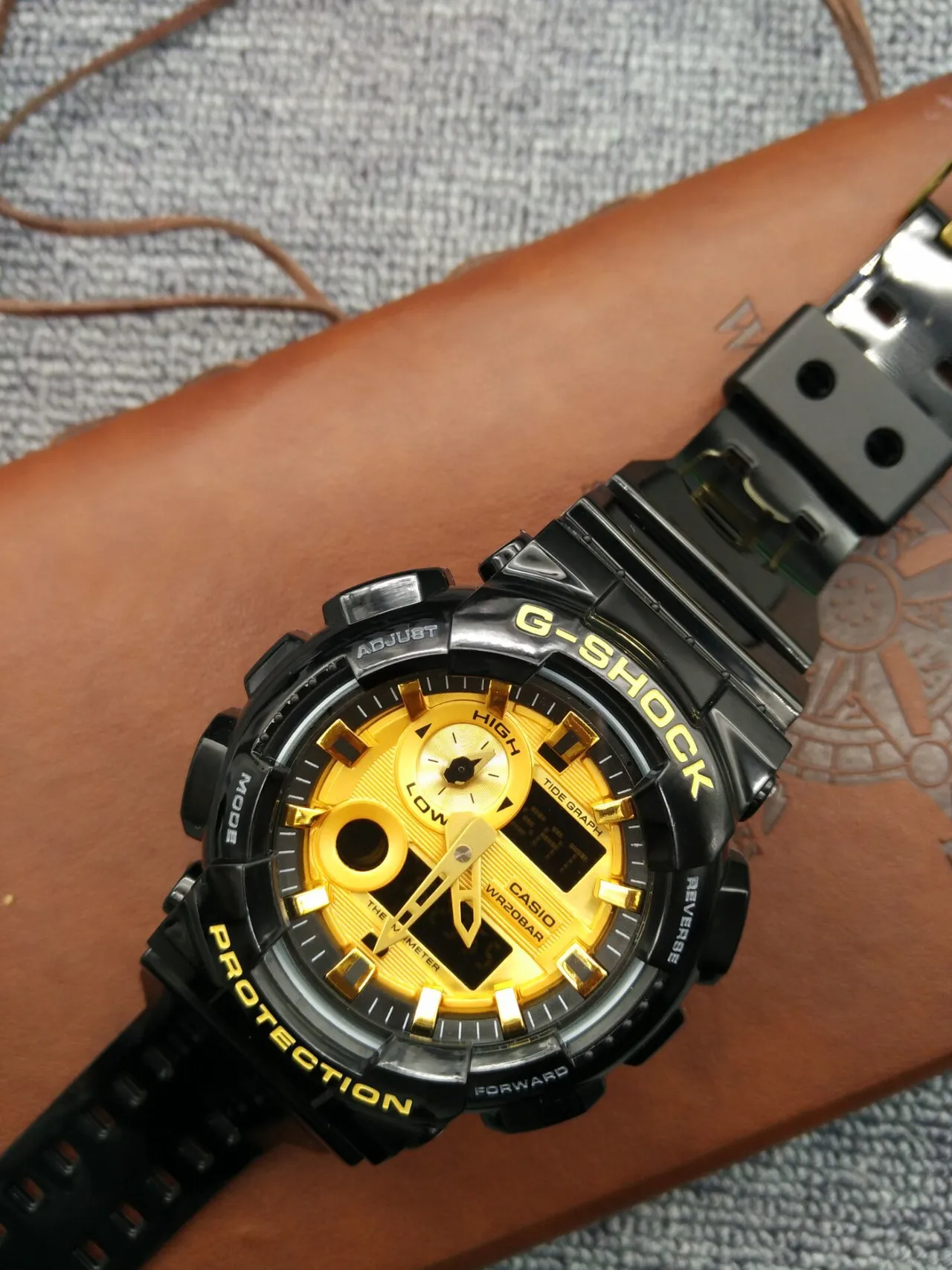 Casio G-Shock GA-100 Preto e Amarelo Relógio Analógico-Digital Esportivo 7
