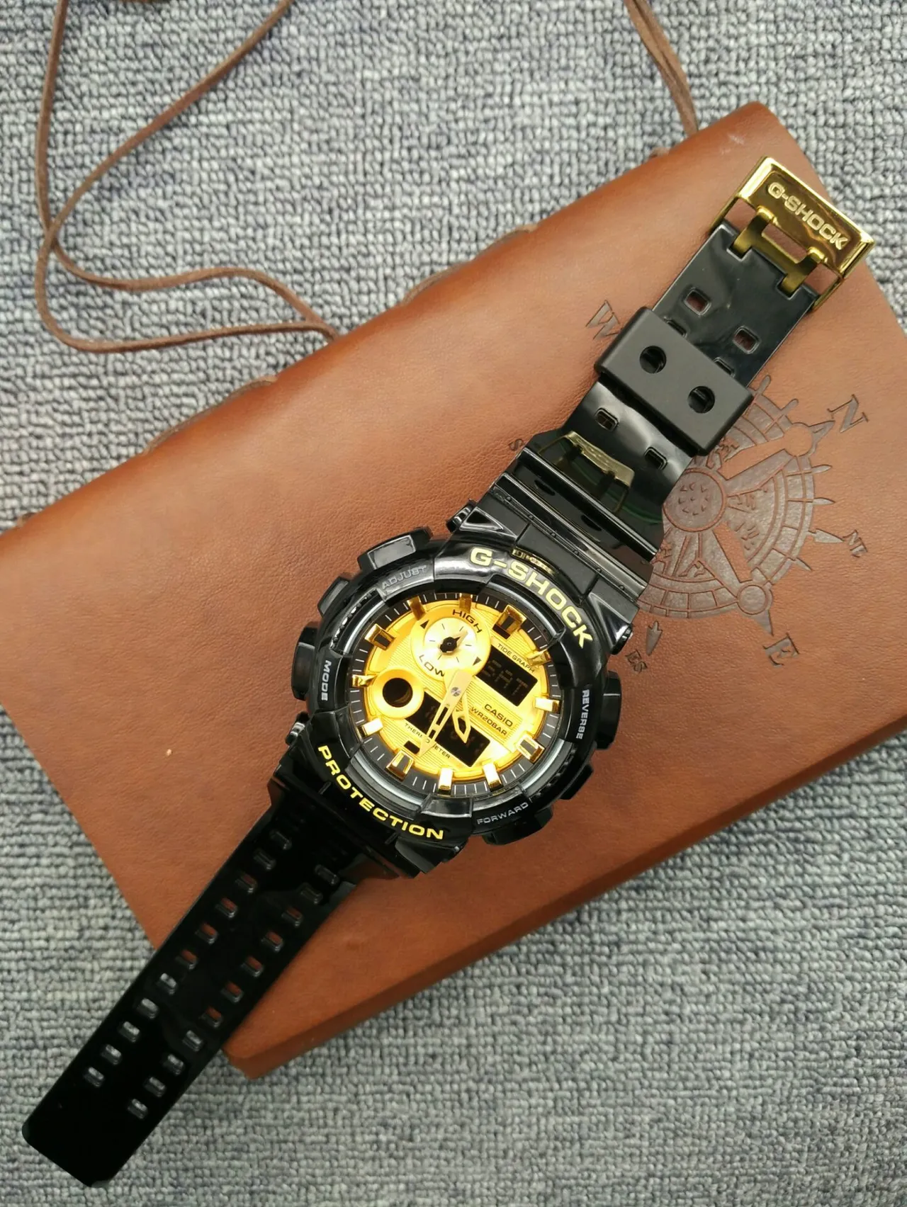 Casio G-Shock GA-100 Preto e Amarelo Relógio Analógico-Digital Esportivo 9
