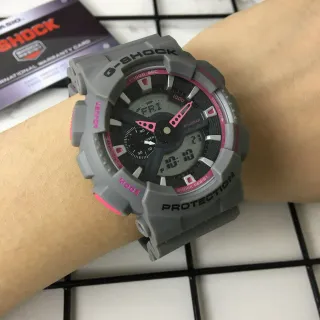 Casio G-Shock GA-100 رمادي و وردي ساعة رياضية