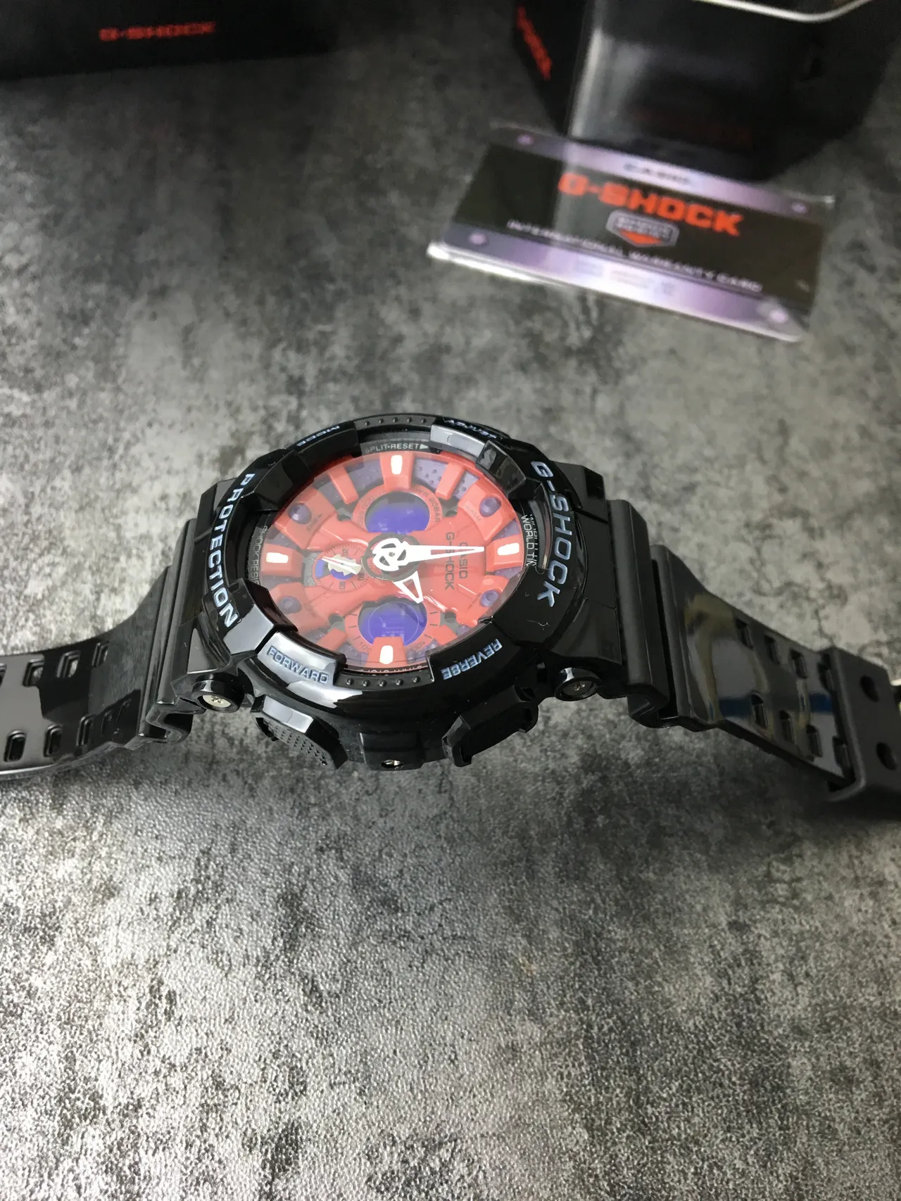 Casio G-Shock GA-100 Red Orange Black Sports Watch 4
