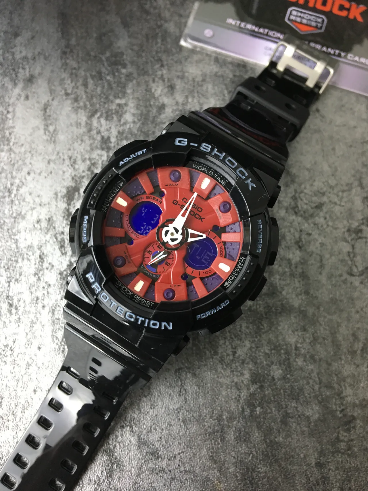 Casio G-Shock GA-100 Red Orange Black Sports Watch 5