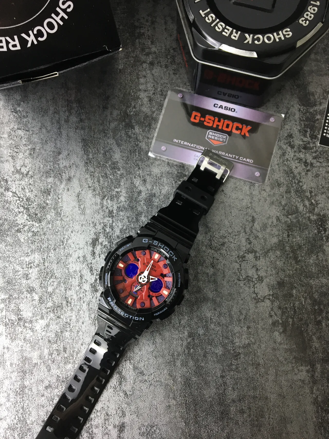 Casio G-Shock GA-100 Red Orange Black Sports Watch 6
