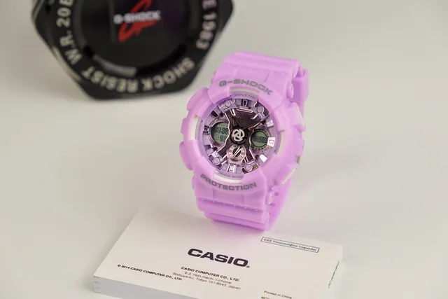 Casio G-Shock GA-110 ساعة رياضية تناظرية-رقمية بلون لافندر من الريزين 5