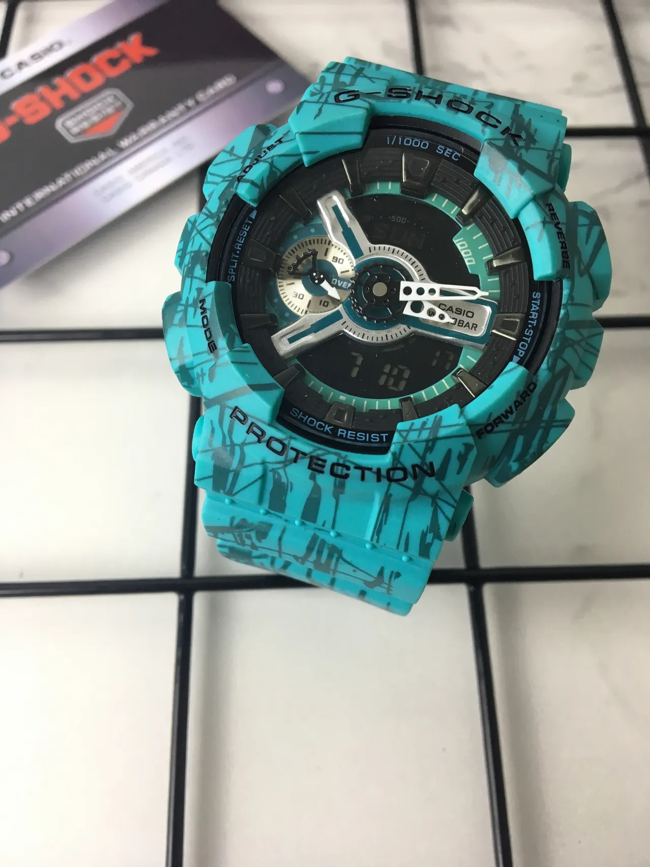 Casio G-Shock GA-110 Turquoise Camo Sports Watch 2