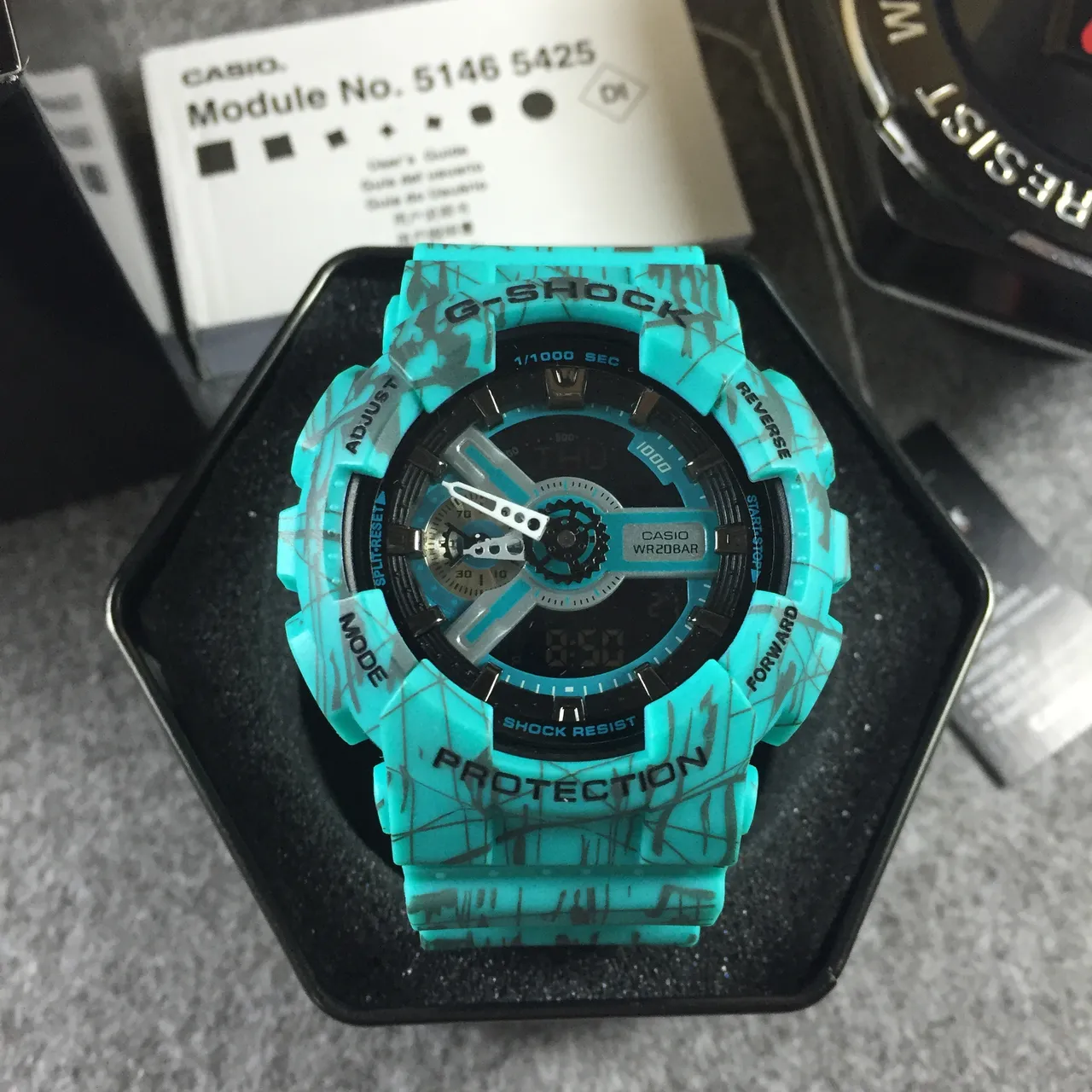 Casio G-Shock GA-110 Turquoise Camo Sports Watch 12