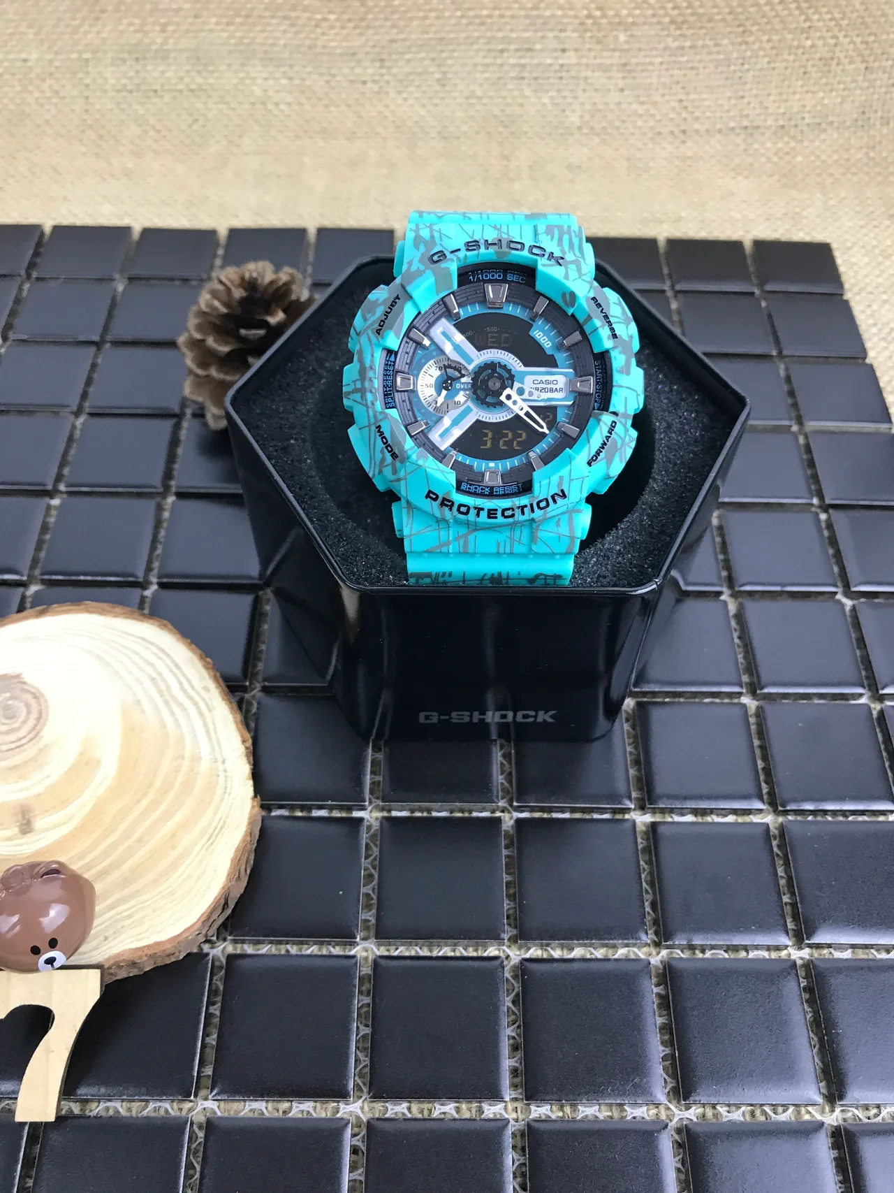 Casio G-Shock GA-110 Turquoise Camo Sports Watch 14