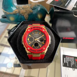 Casio G-Shock GA-2100 Multi Band 6 أحمر وذهبي رياضية