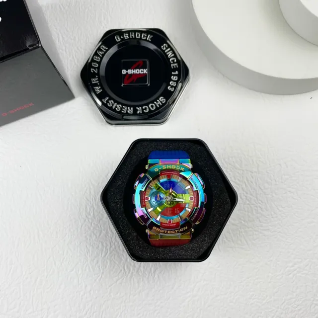 Casio Multicolor Hexagonal Case Iridescent Rainbow Coating Watch 1