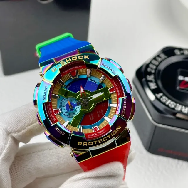 Casio Multicolor Hexagonal Case Iridescent Rainbow Coating Watch 2