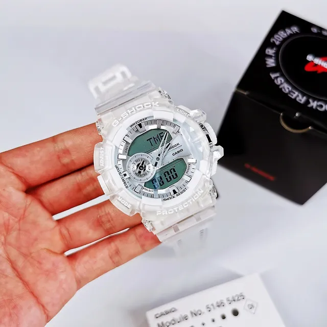 Casio Transparent White Resin Case Octagonal Bezel Watch 3