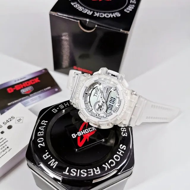 Casio Transparent White Resin Case Octagonal Bezel Watch 5
