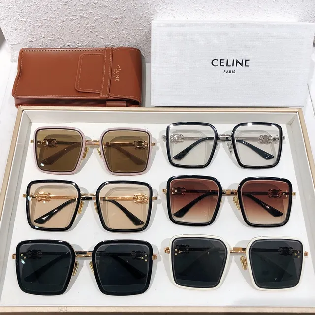 Celine Ava Black Silver Square Oversized Frame Acetate Rim Optical Glasses 3