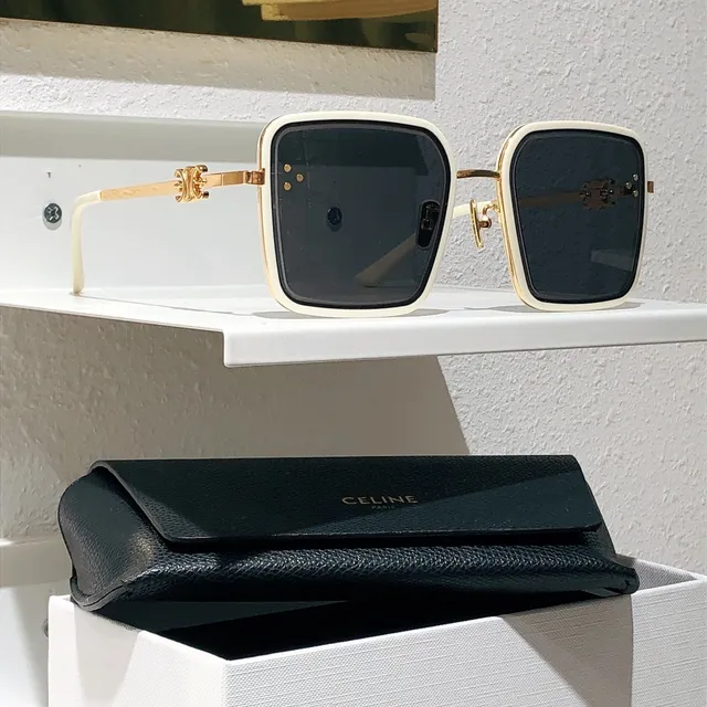 Celine Ava Black Silver Square Oversized Frame Acetate Rim Optical Glasses 6