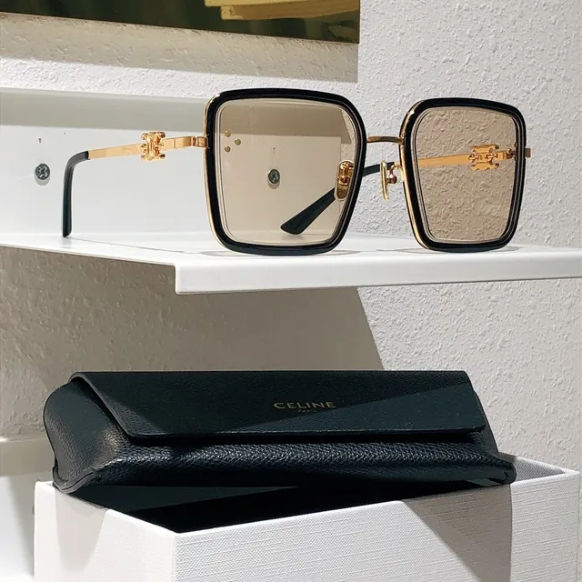 Celine Ava Black Silver Square Oversized Frame Acetate Rim Optical Glasses 7