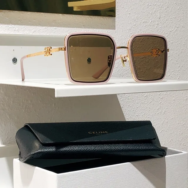 Celine Ava Black Silver Square Oversized Frame Acetate Rim Optical Glasses 8