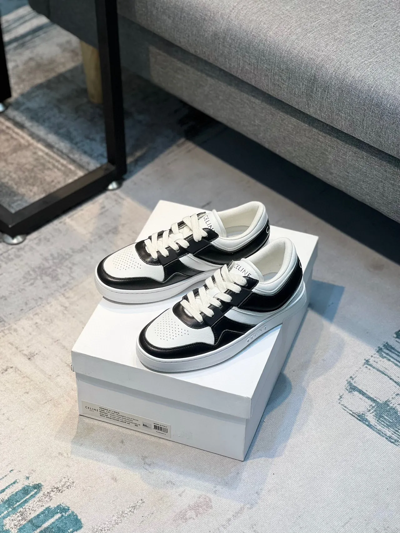 Celine CT-01 Z Trainer chaussures lifestyle noires et blanches 7