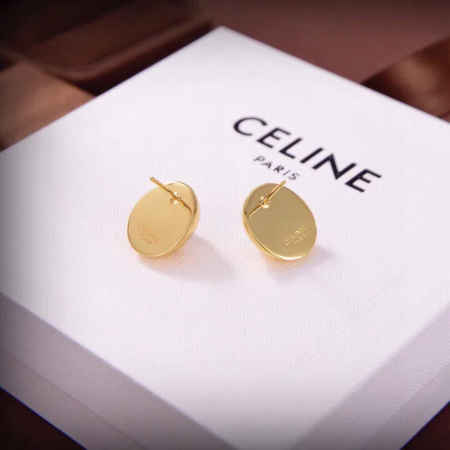Celine Gold-Tone Oval Pearl Stud Earrings 6