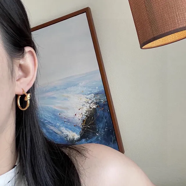 Celine Détail Nœud Boucles d'Oreilles Or 3