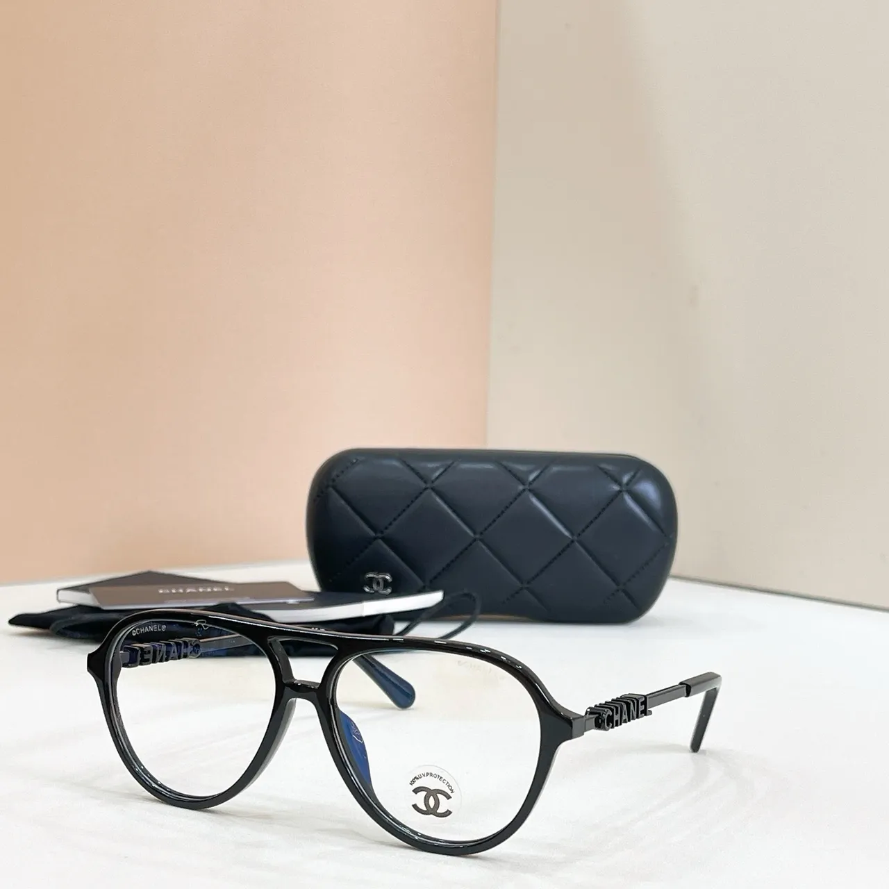 Chanel Aviator Black Gold Silhouette Double Bridge Sunglasses 4