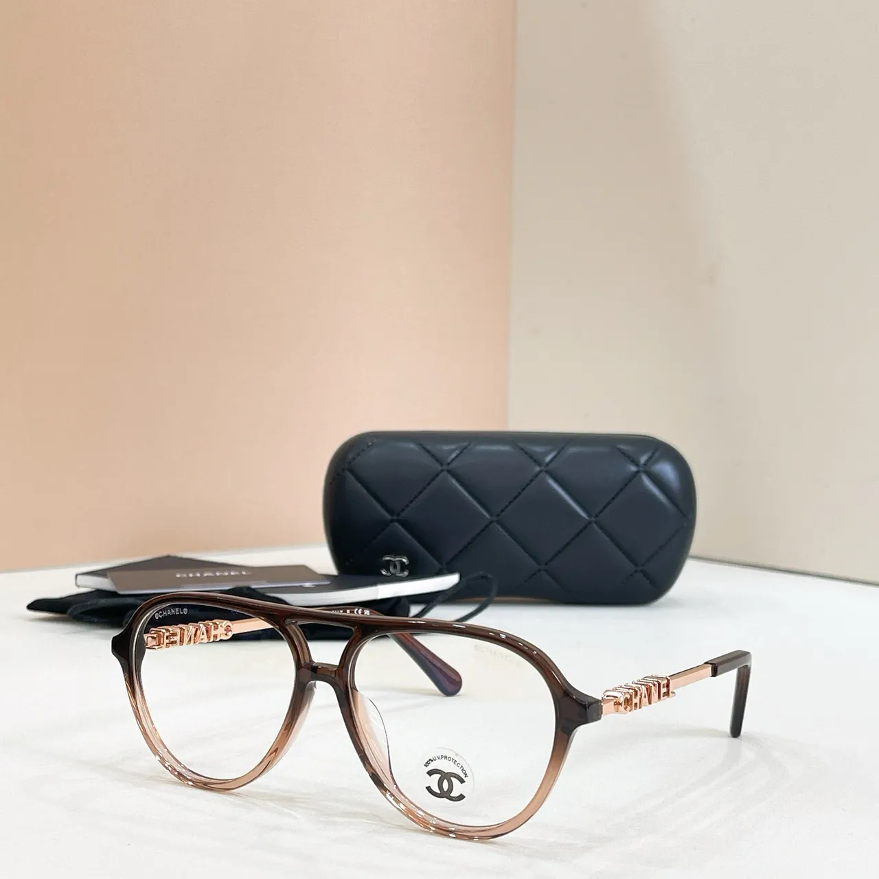 Chanel Aviator Black Gold Silhouette Double Bridge Sunglasses 5