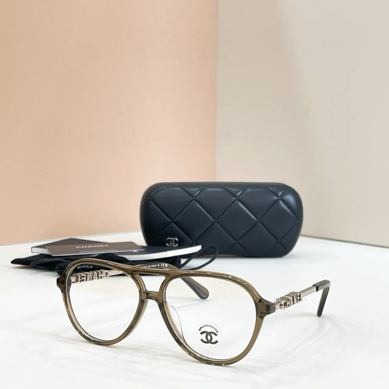 Chanel Aviator Black Gold Silhouette Double Bridge Sunglasses 6