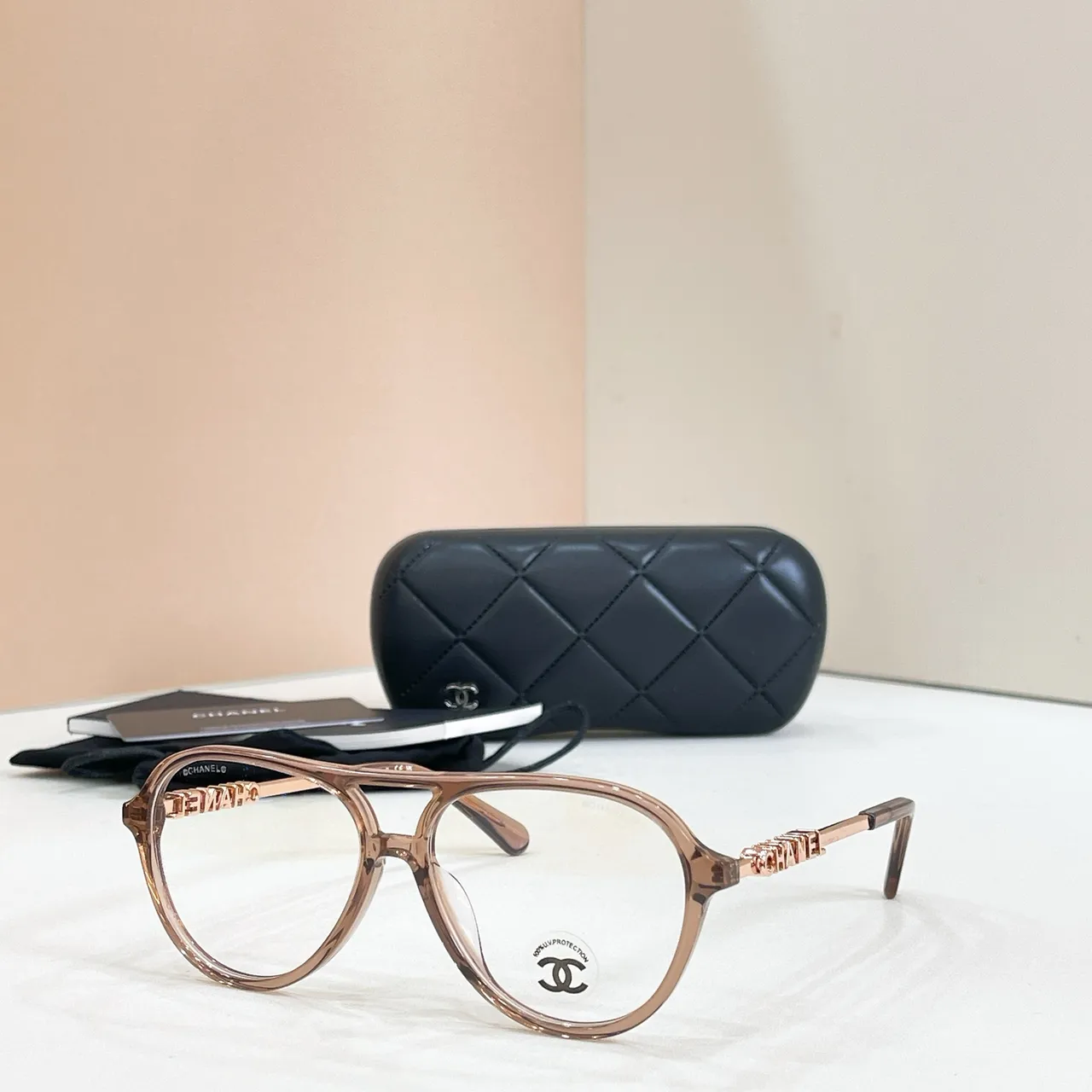 Chanel Aviator Black Gold Silhouette Double Bridge Sunglasses 7