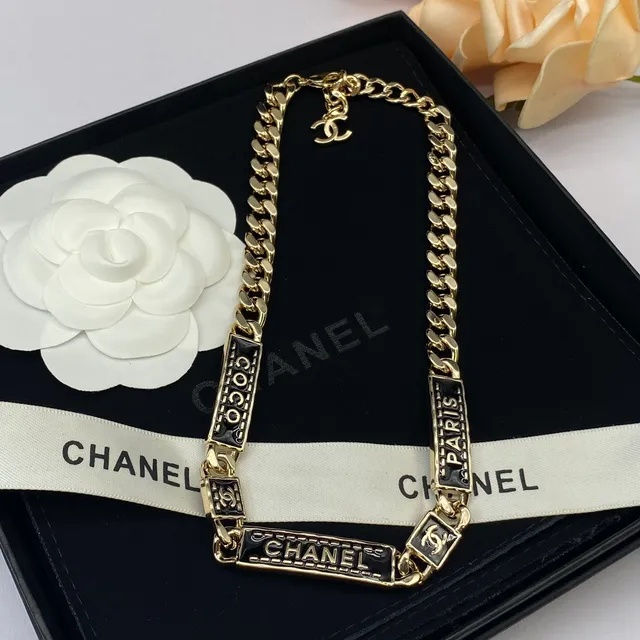Chanel Bijoux Fantaisie Coco Chanel Paris Colar Placa Esmaltada 5