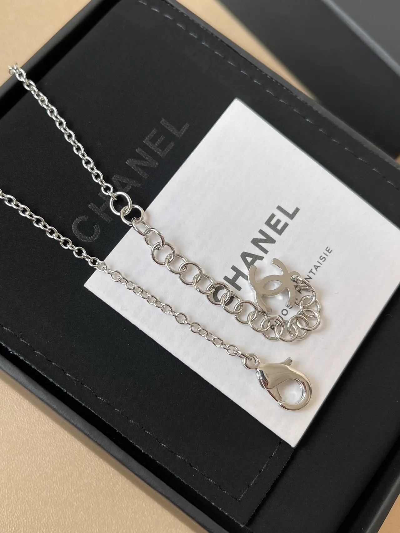 Chanel Blue Silver Heart-Shaped Pendant Enamel Finish Necklace 4