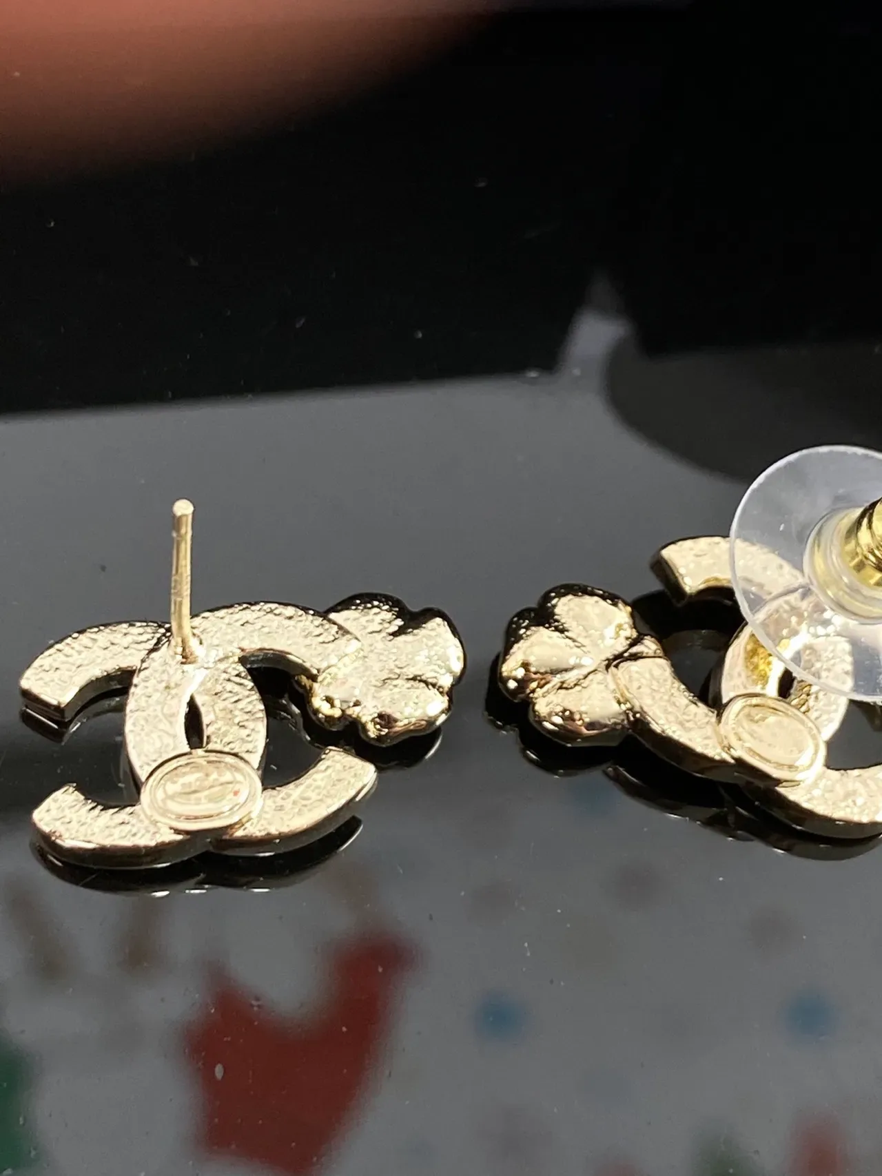 Chanel CC Camellia Pavé Crystal and Black Enamel Stud Earrings 4