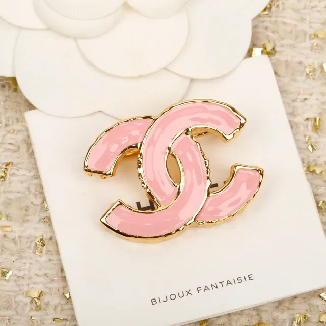 Chanel CC Logo Brincos Preto e Rosa Esmalte Metal Dourado 5