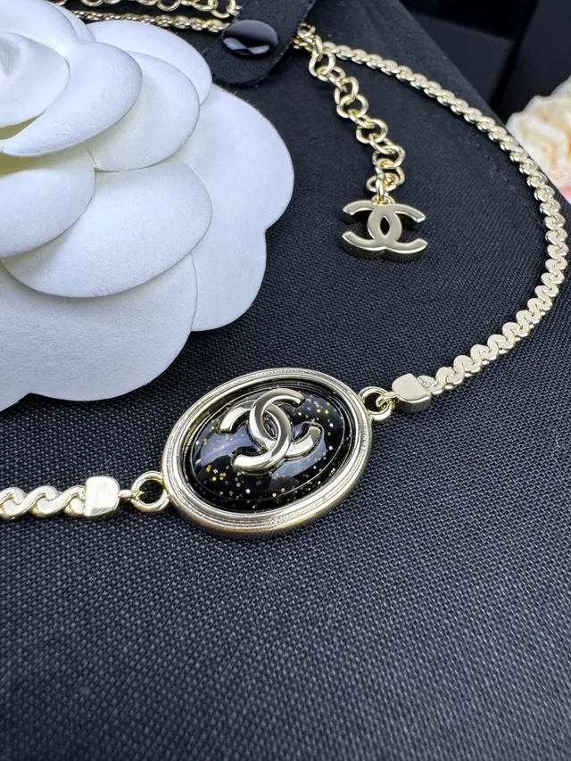 Chanel CC Medallion Bracelet Gold-Tone Black Enamel Bracelet 5