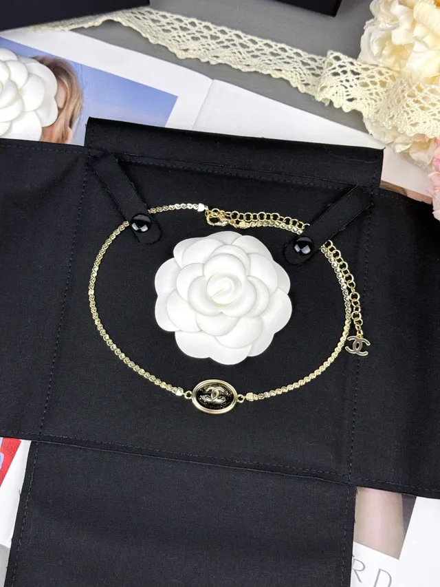 Chanel CC Medallion Bracelet Gold-Tone Black Enamel Bracelet 6