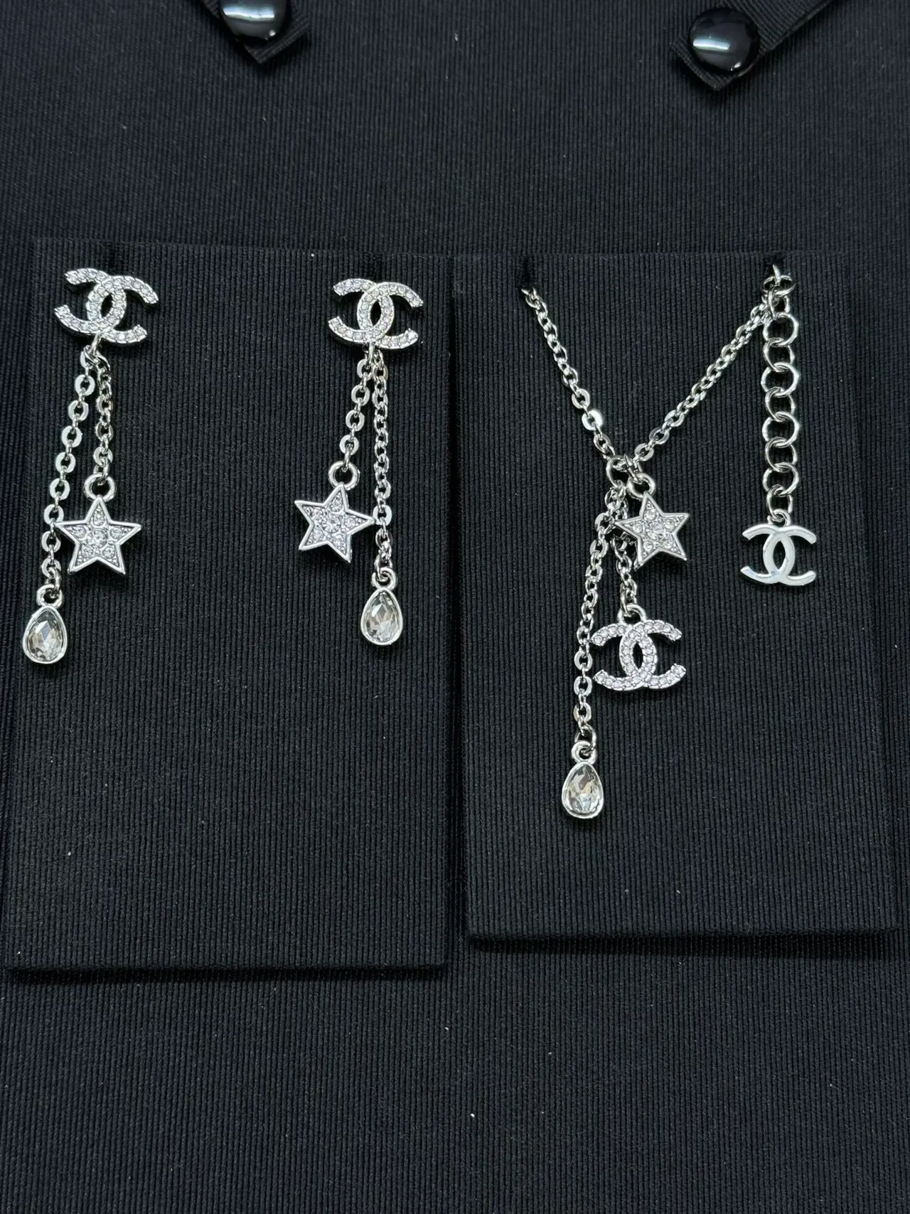 Chanel CC Star Crystal Drop Earrings 2