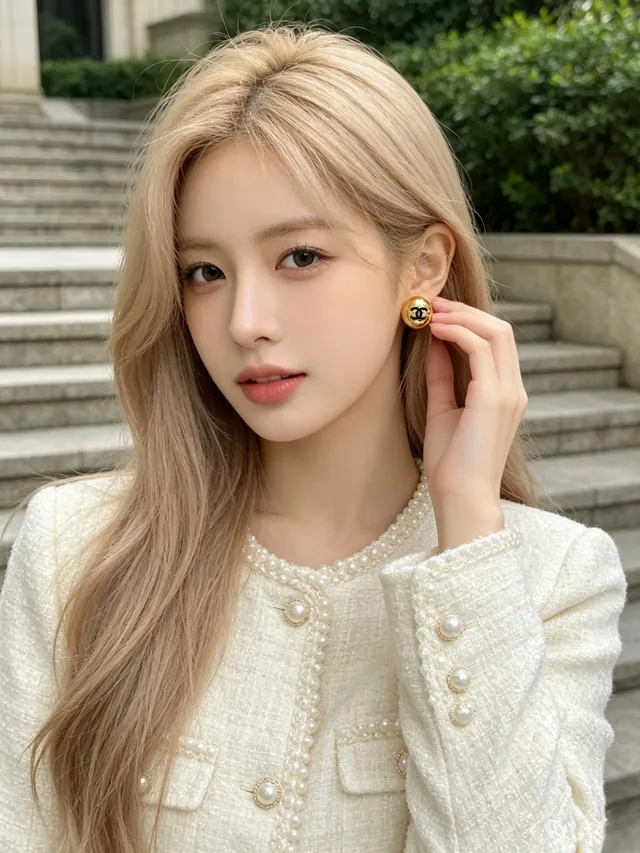 Chanel CC Stud Gold Black Round Earrings 2